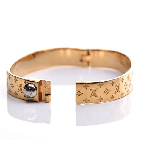 louis vuitton gold nanogram cuff